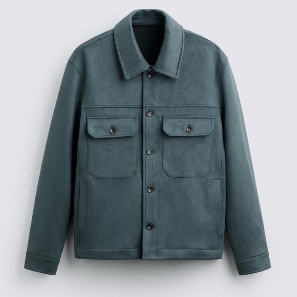 Zara Faux Suede Shirt Jacket NWT XL